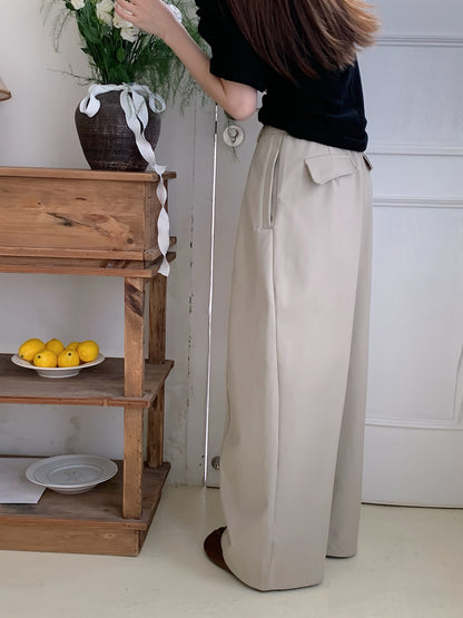 DAD BAGGY TROUSERS IN WHITE/BEIGE