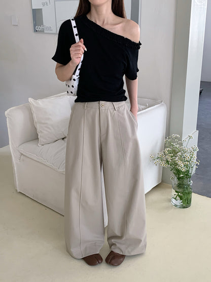 DAD BAGGY TROUSERS IN WHITE/BEIGE