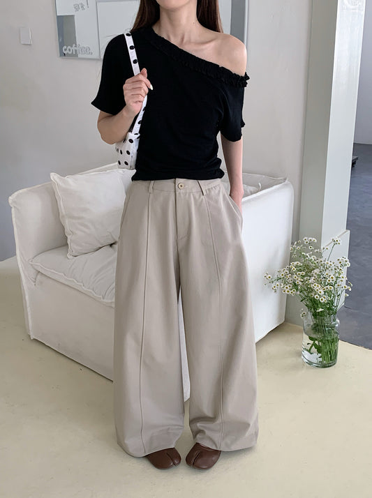 DAD BAGGY TROUSERS IN WHITE/BEIGE