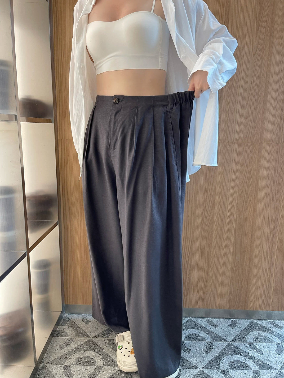 BUNNY TROUSERS IN BEIGE/GREY