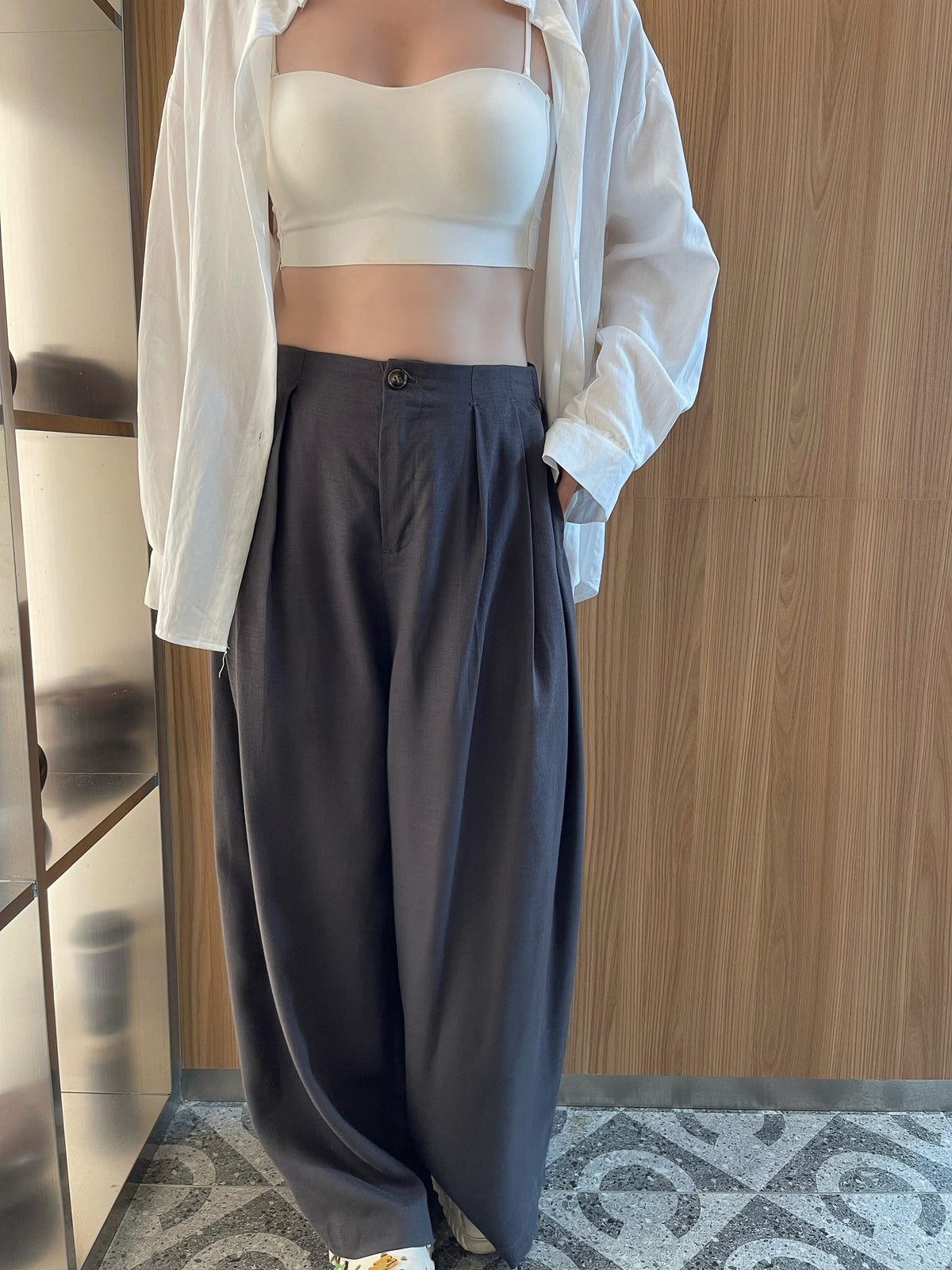 BUNNY TROUSERS IN BEIGE/GREY
