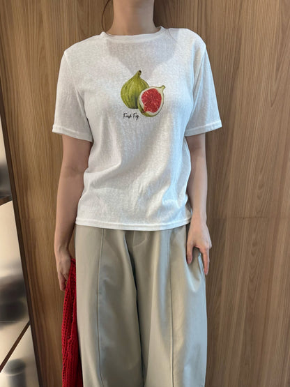 BASIC FRUIT TEE IN WHITE
