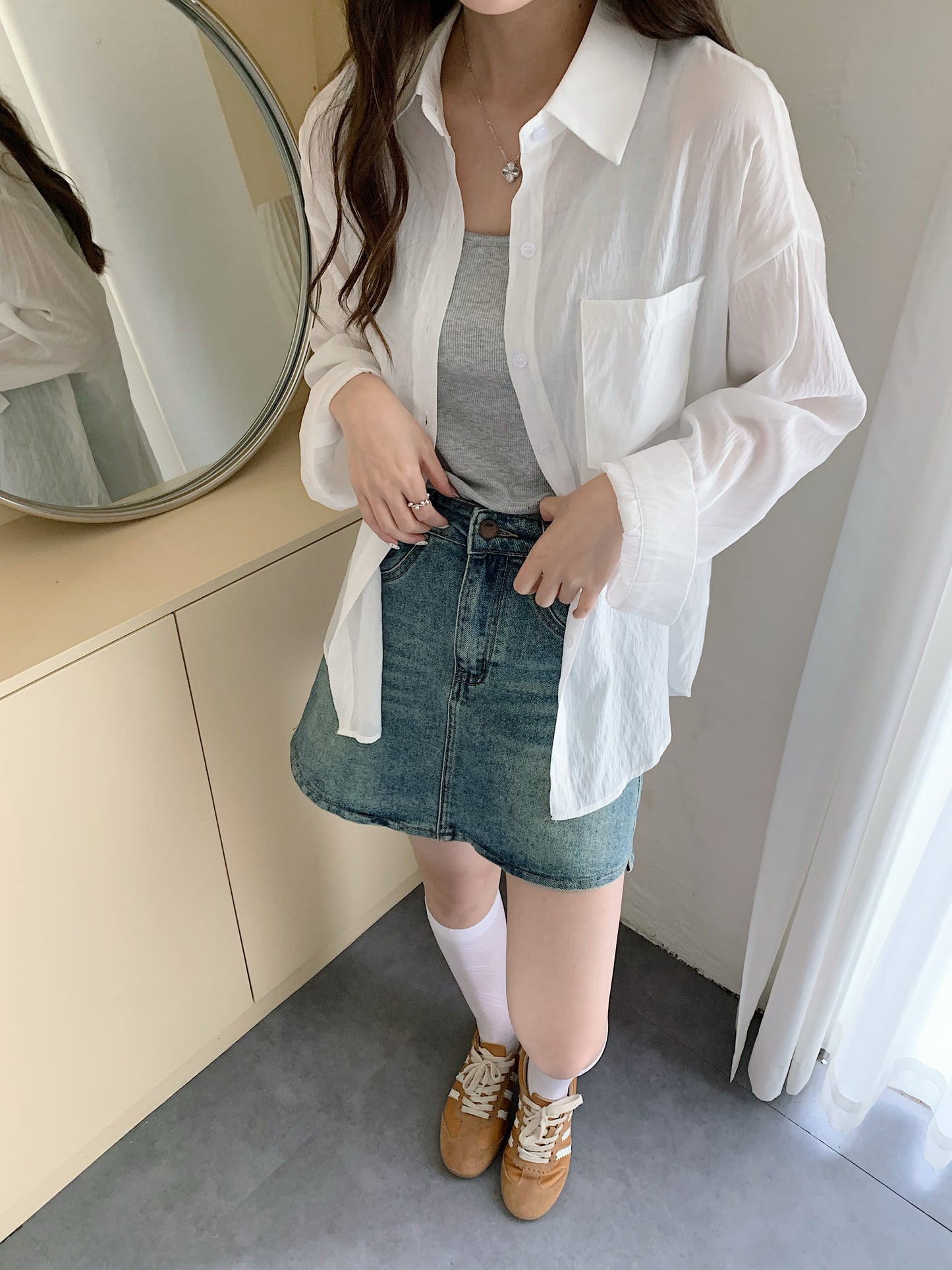 JOOJOO BLOUSE SET IN ORANGE/WHITE