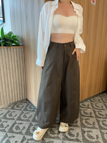 CHOCO BROWN BAGGY TROUSERS