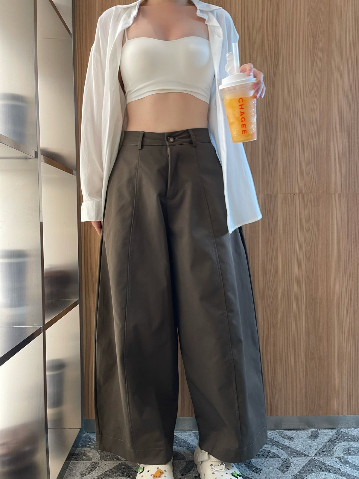 CHOCO BROWN BAGGY TROUSERS