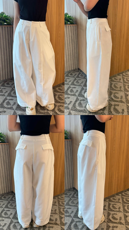 DAD BAGGY TROUSERS IN WHITE/BEIGE