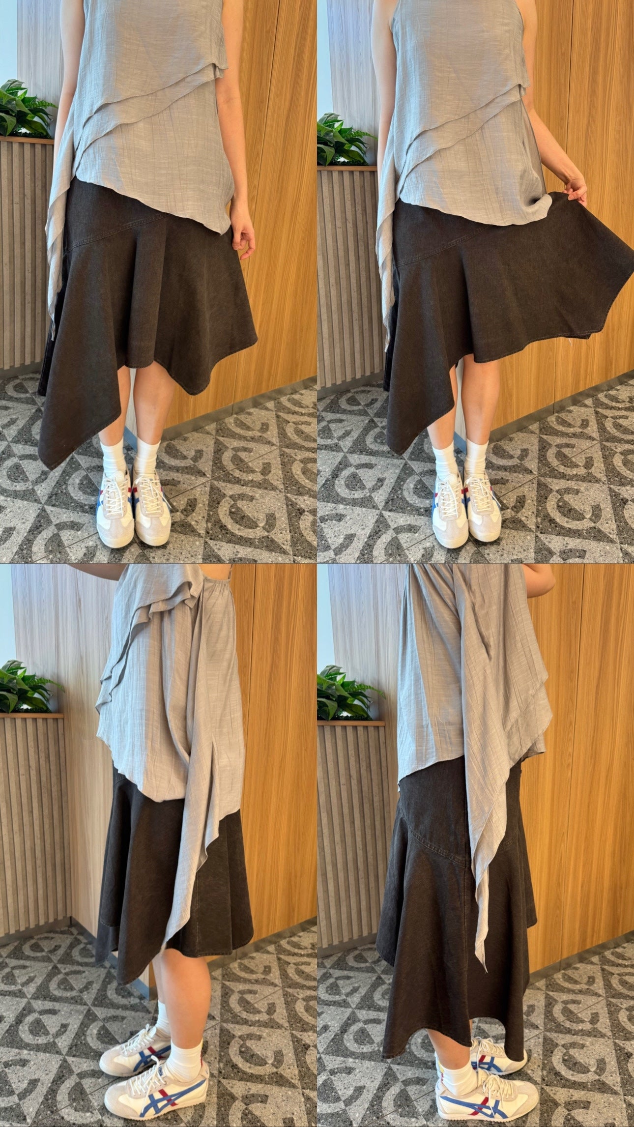 KINN HIGH WAIST SKIRT IN YELLOW / DARK CHOCO