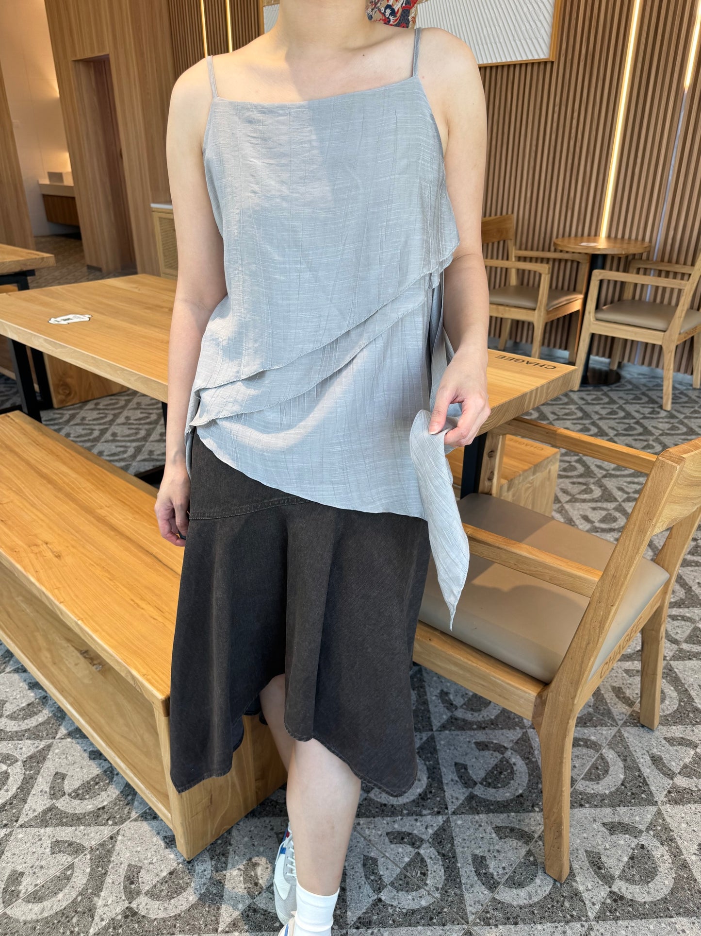KINN HIGH WAIST SKIRT IN YELLOW / DARK CHOCO