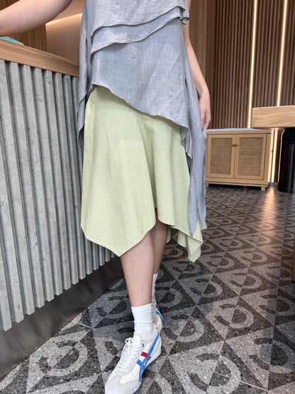 KINN HIGH WAIST SKIRT IN YELLOW / DARK CHOCO