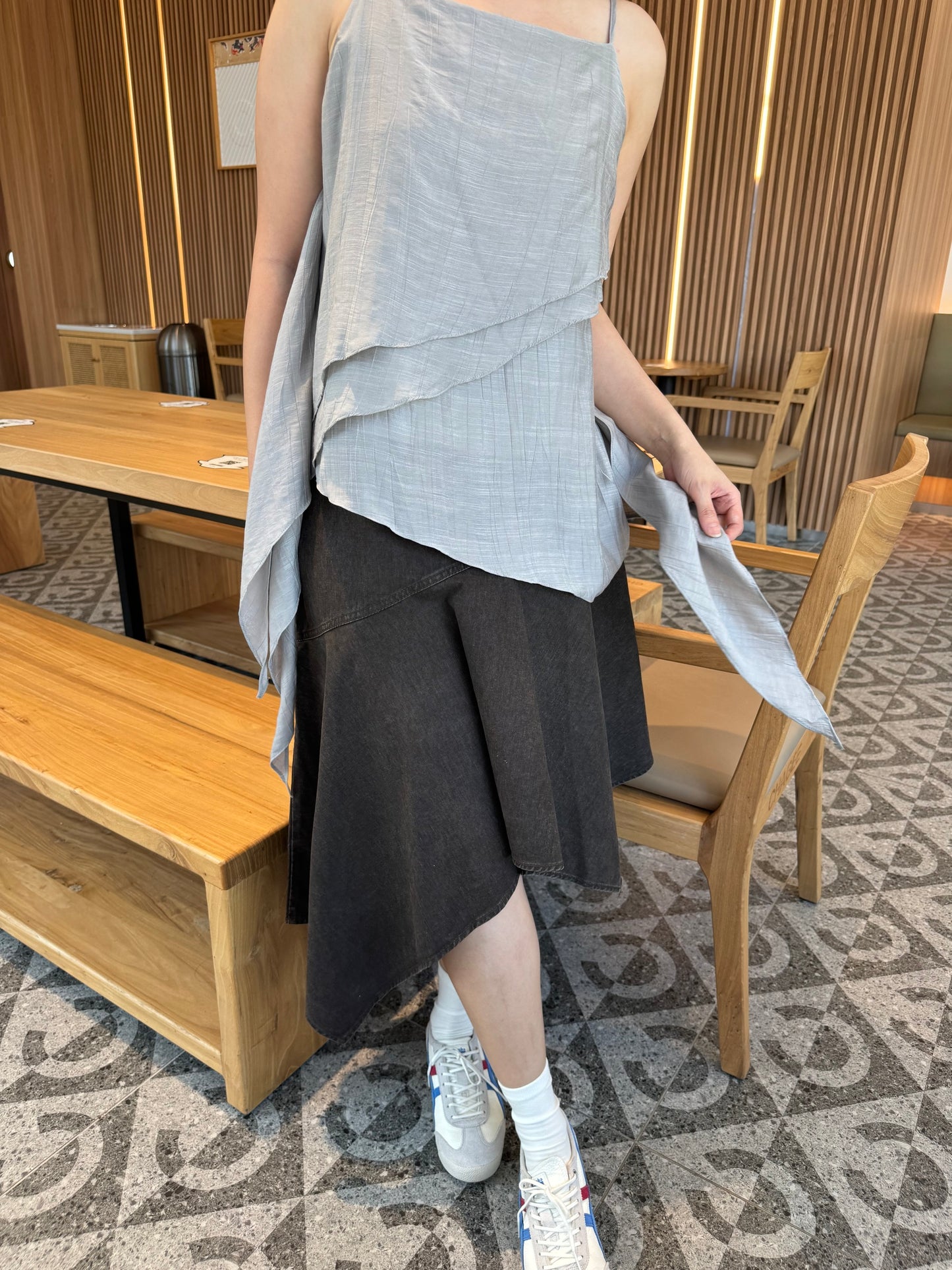 KINN HIGH WAIST SKIRT IN YELLOW / DARK CHOCO