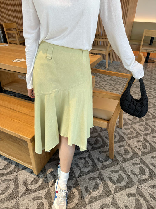 KINN HIGH WAIST SKIRT IN YELLOW / DARK CHOCO