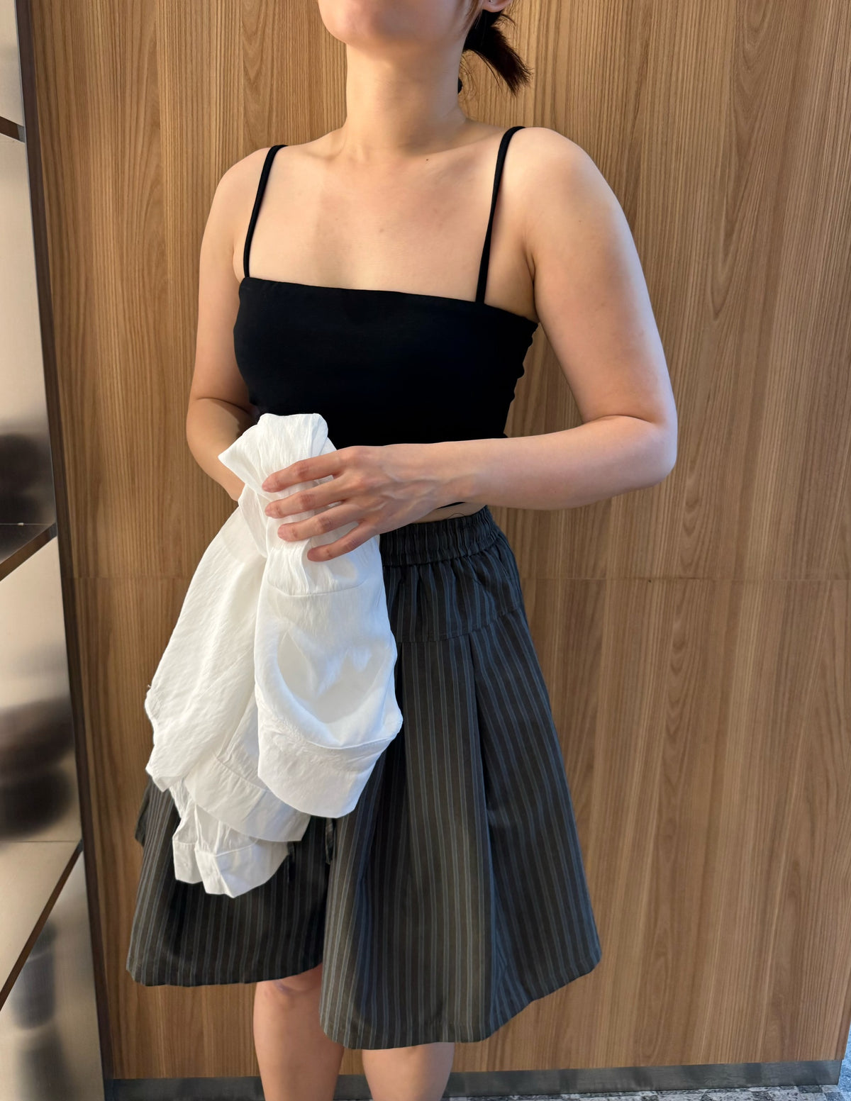 RIRA BRA TOP IN WHITE/GREY/BLACK SINGLET