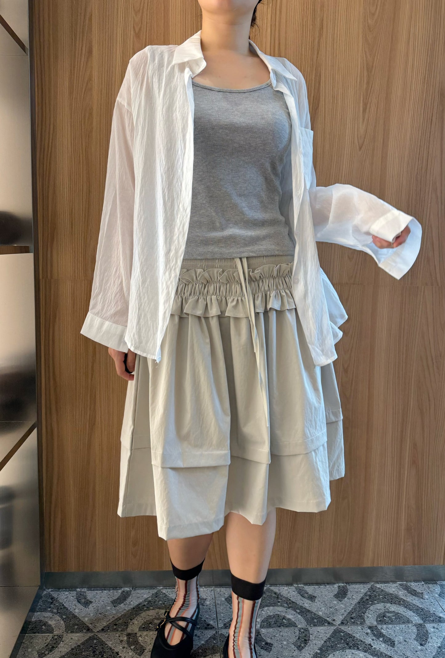 VERA HIGH WAIST SKIRT IN GREY