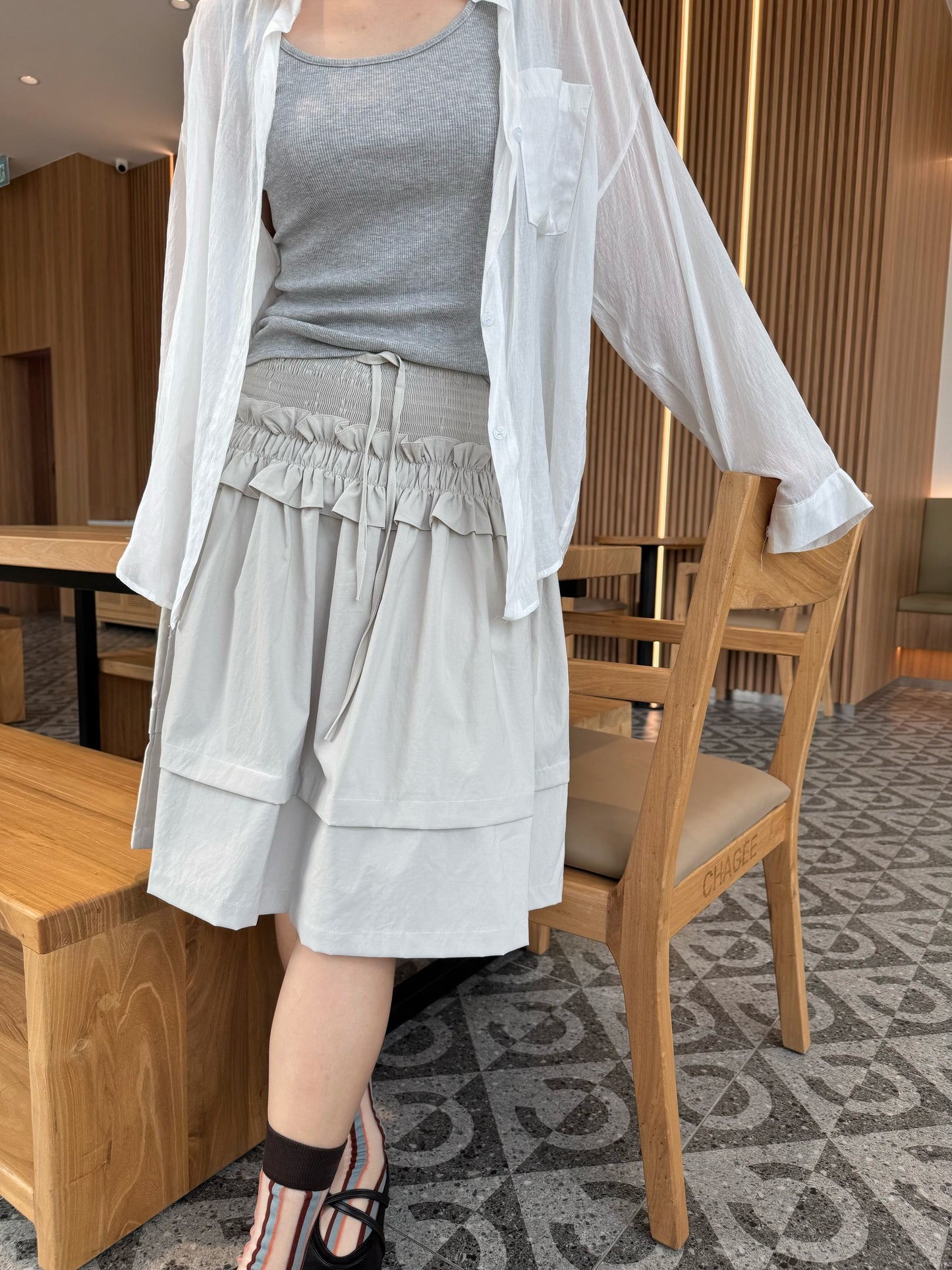 VERA HIGH WAIST SKIRT IN GREY