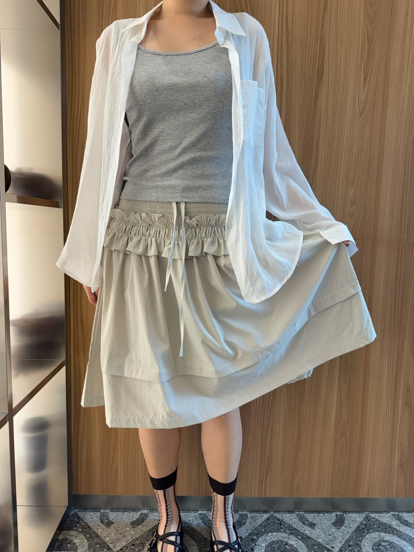 VERA HIGH WAIST SKIRT IN GREY