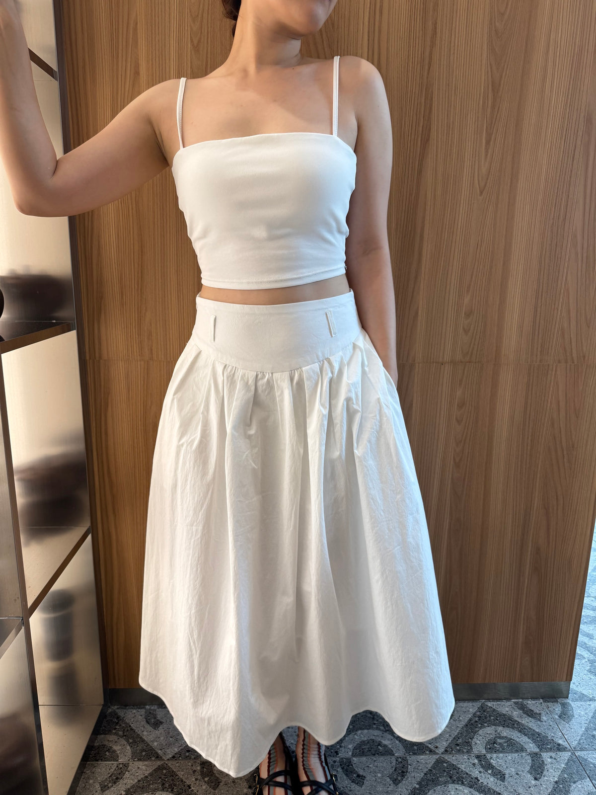 KATE HIGH WAIST SKIRT IN WHITE/BLACK