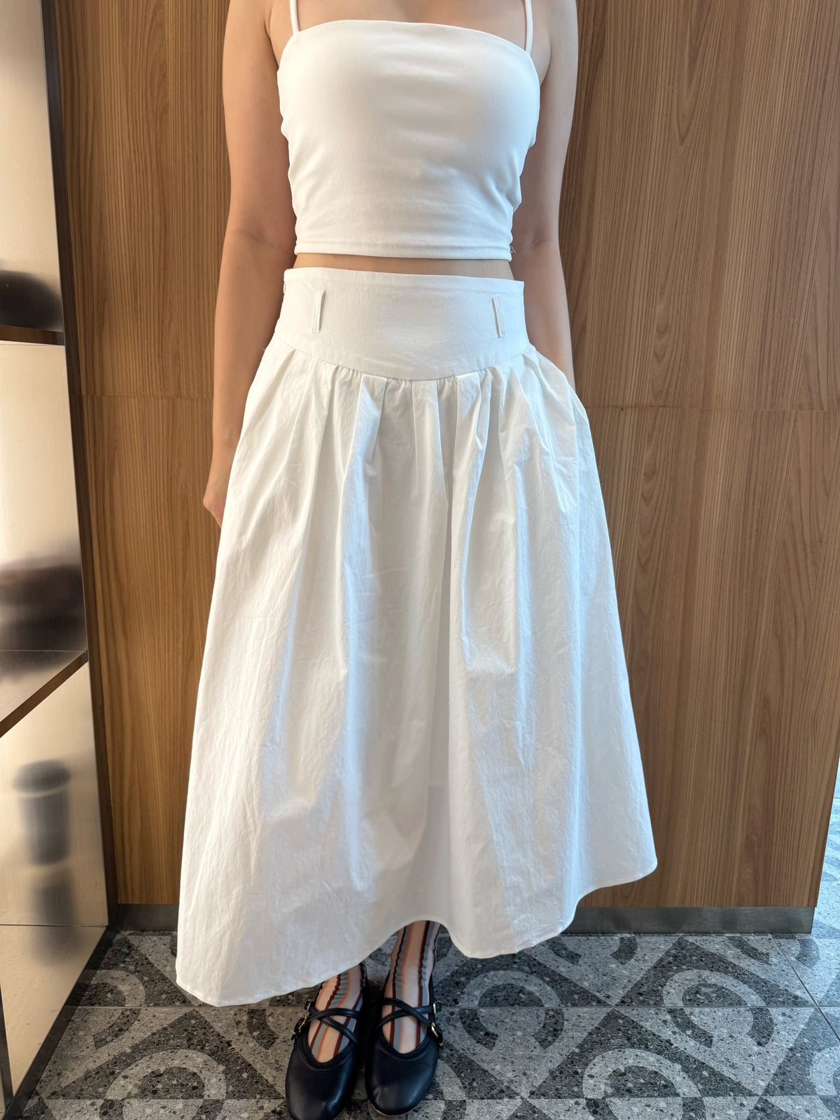 KATE HIGH WAIST SKIRT IN WHITE/BLACK