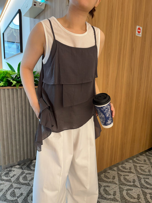 TWO WAYS GREY SINGLET TOP