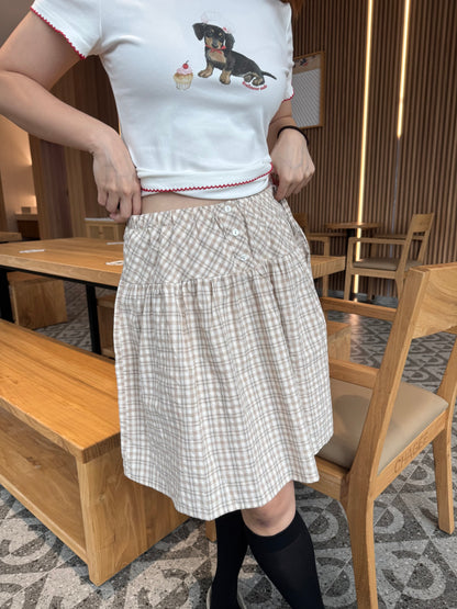 JOJO PLEATED SKIRT IN KHAKI