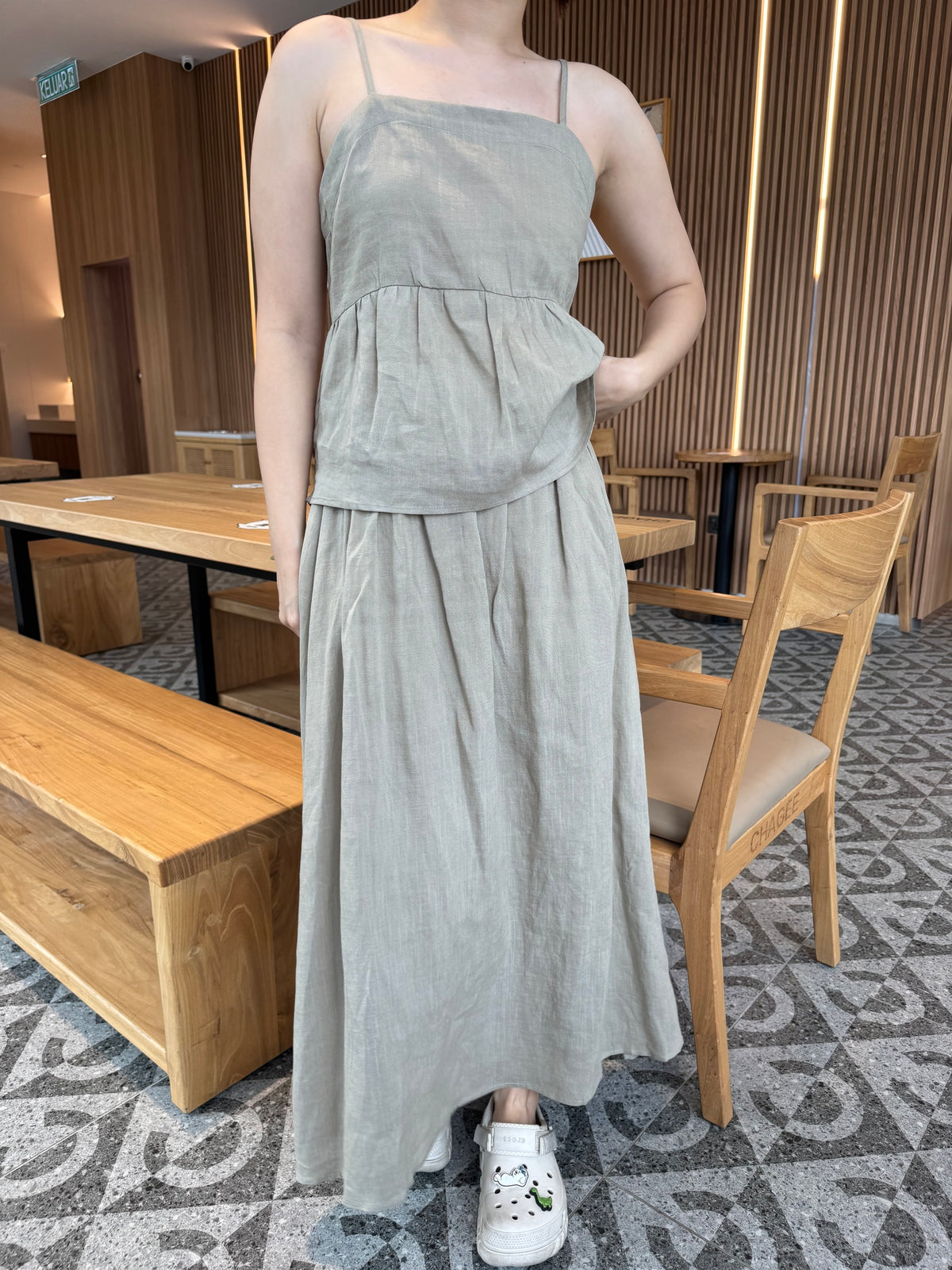 KELLY SINGLET SET IN GREEN