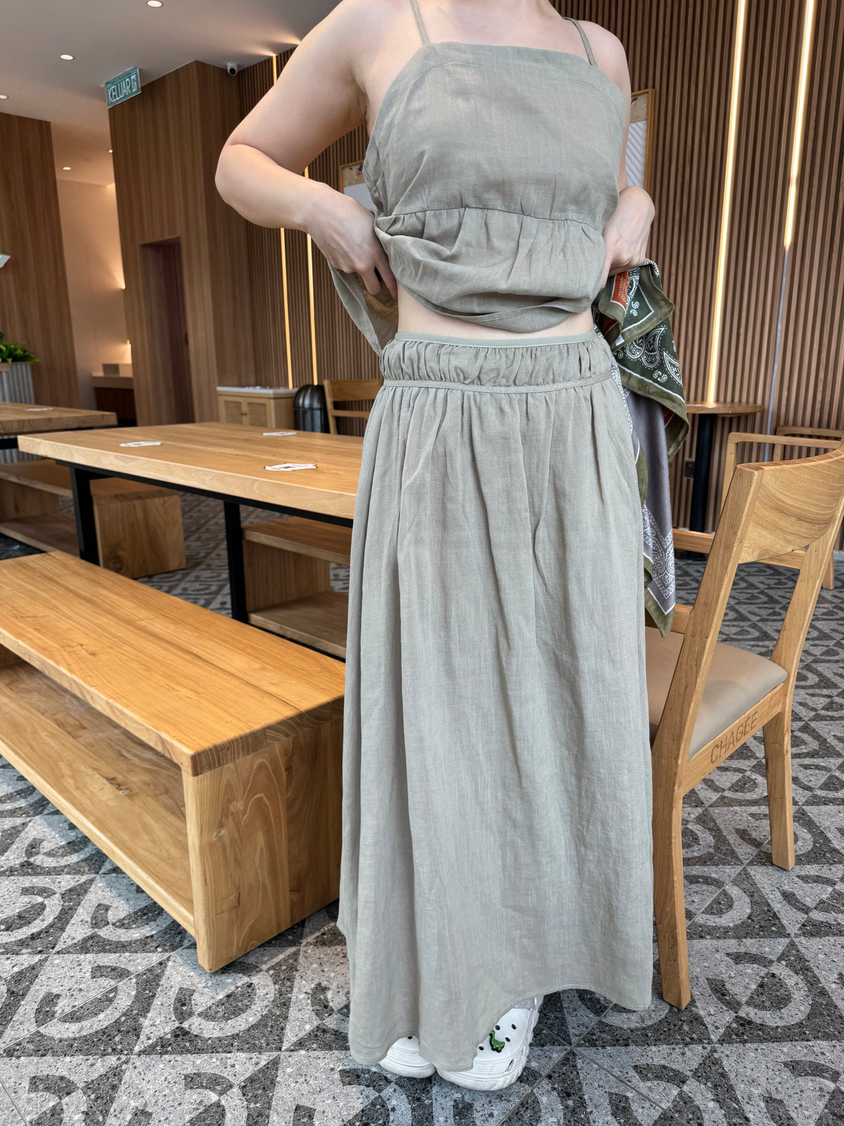 KELLY SINGLET SET IN GREEN