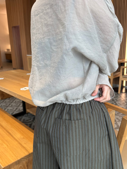 LINEN COTTON JACKET IN GREY