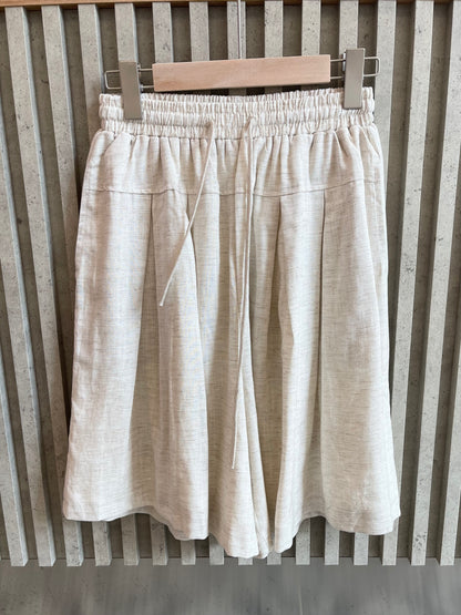 JESSIE LINEN COTTON SHORT IN OAT BEIGE