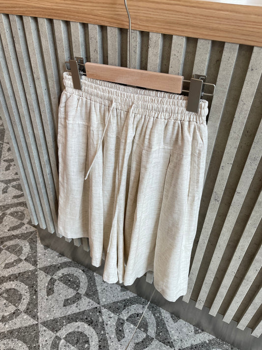 JESSIE LINEN COTTON SHORT IN OAT BEIGE