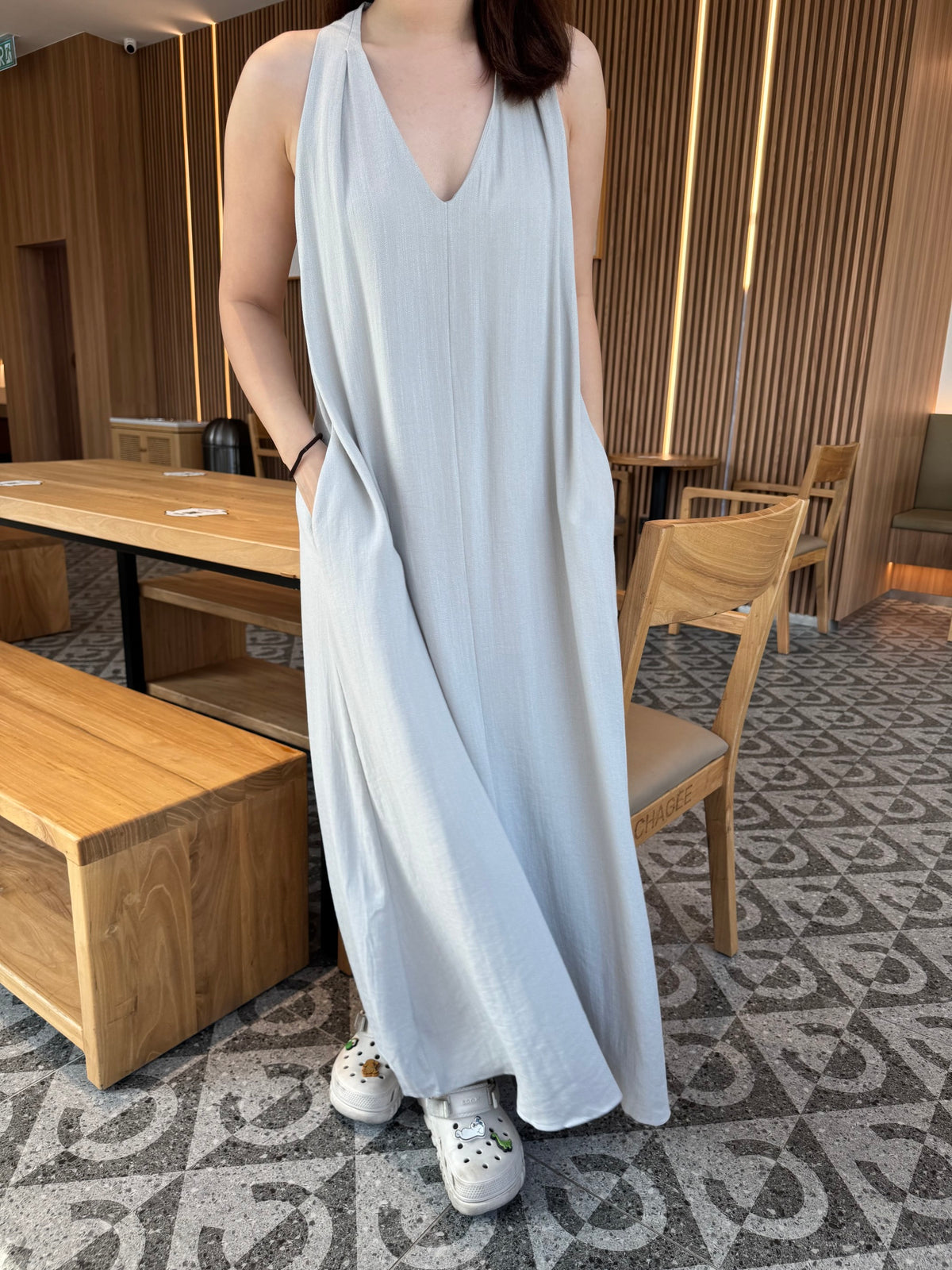 DAVE DRESS IN TEA WHITE