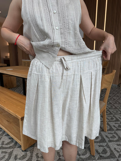 JESSIE LINEN COTTON SHORT IN OAT BEIGE
