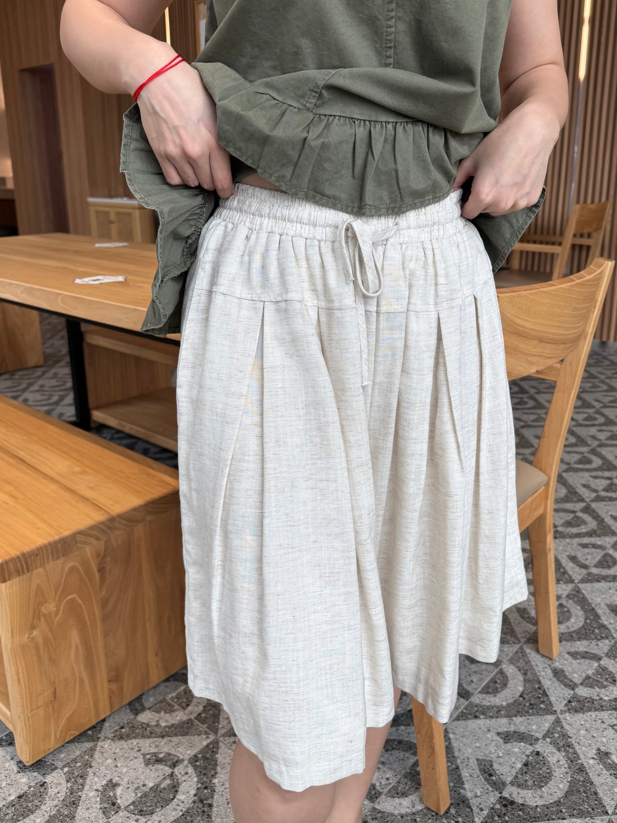 JESSIE LINEN COTTON SHORT IN OAT BEIGE