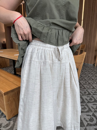 JESSIE LINEN COTTON SHORT IN OAT BEIGE