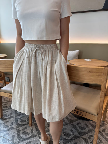 JESSIE LINEN COTTON SHORT IN OAT BEIGE
