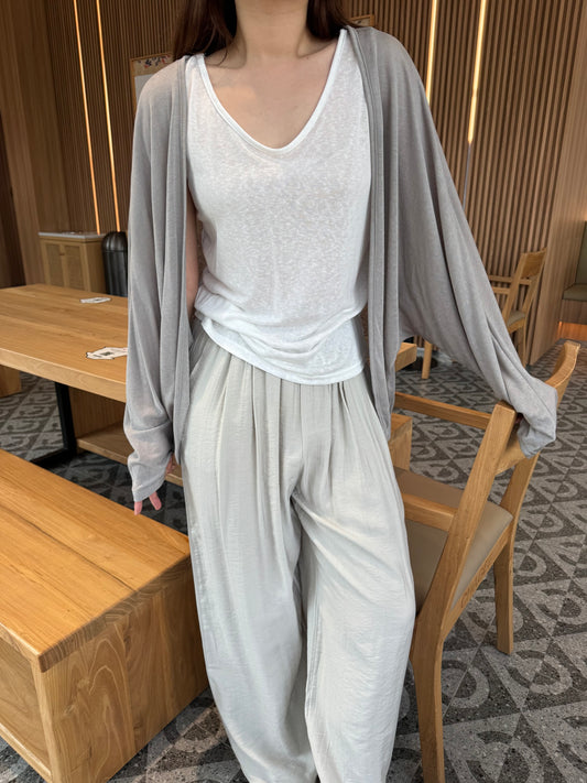 2 IN 1 SET (SINGLET + OUTER) IN BLACK/GREY