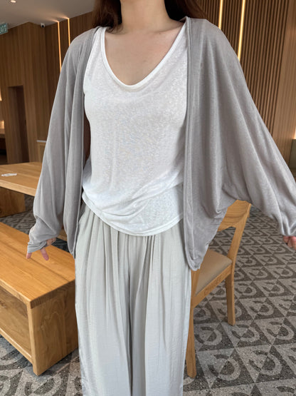 2 IN 1 SET (SINGLET + OUTER) IN BLACK/GREY