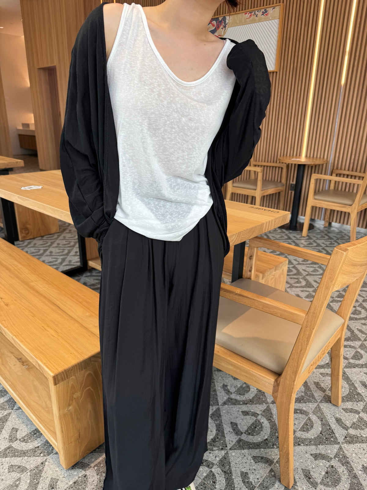 2 IN 1 SET (SINGLET + OUTER) IN BLACK/GREY