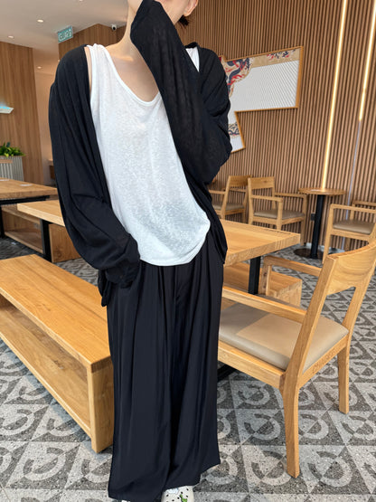2 IN 1 SET (SINGLET + OUTER) IN BLACK/GREY