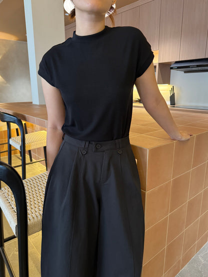 DENNIS BARREL TROUSERS IN BLACK/BROWN