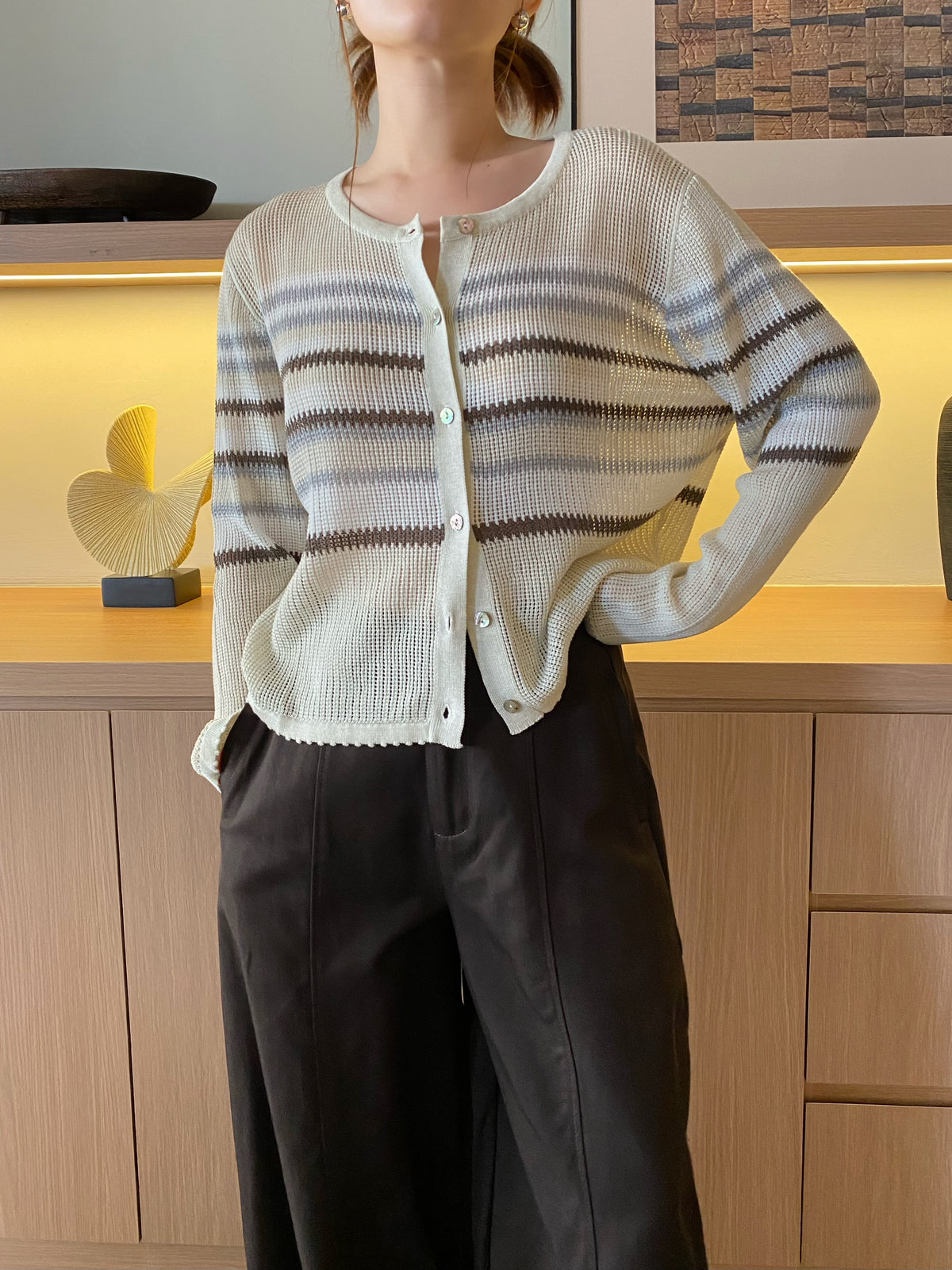 LINDA VINTAGE KNIT TOP IN BEIGE