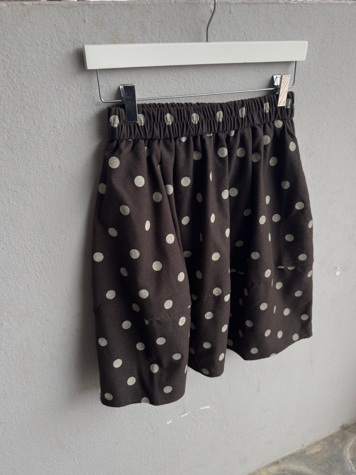 VINTAGE POLKA DOT SKIRT IN BROWN