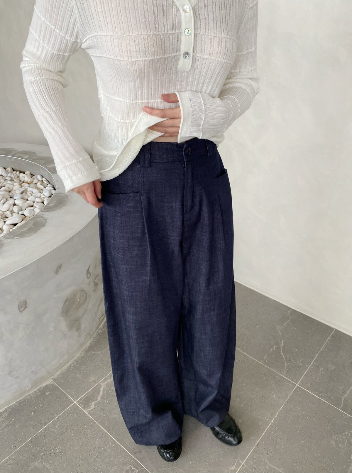ALLY DENIM TROUSERS IN BLUE