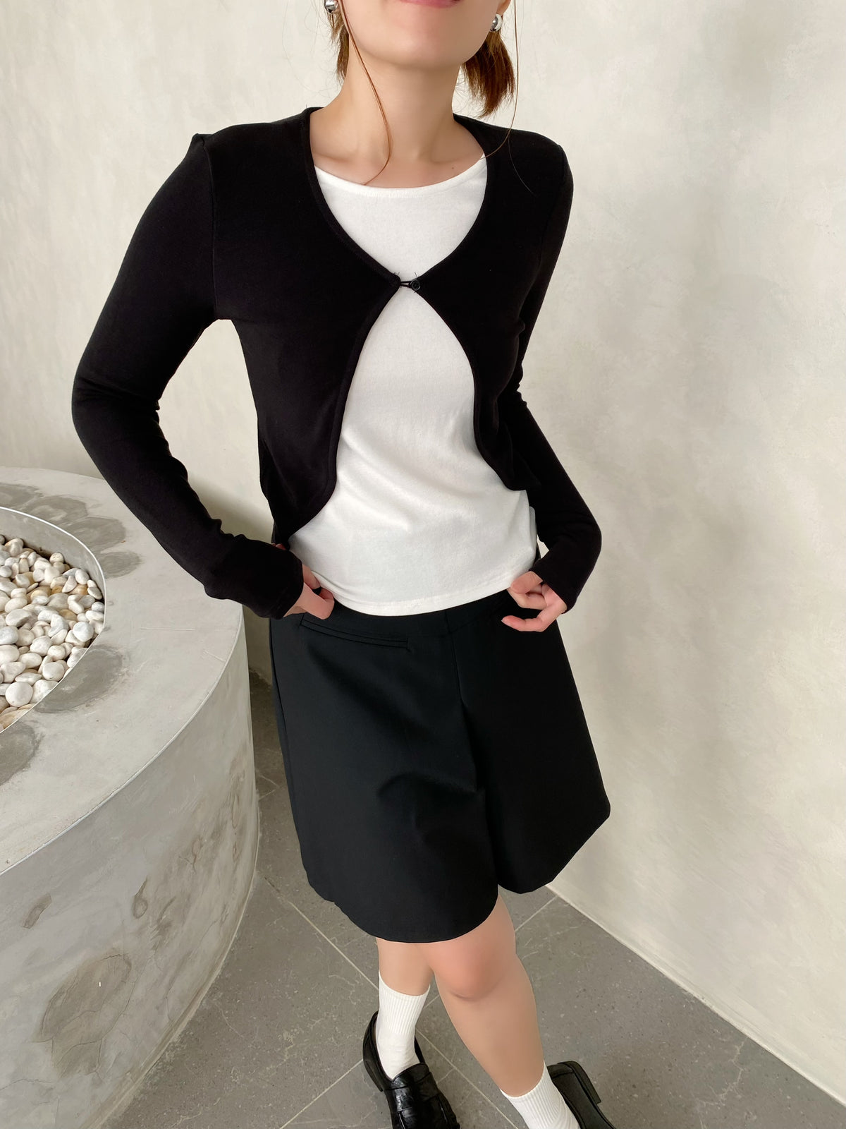 DOBI LONG SLEEVE TOP IN BROWN/BLACK