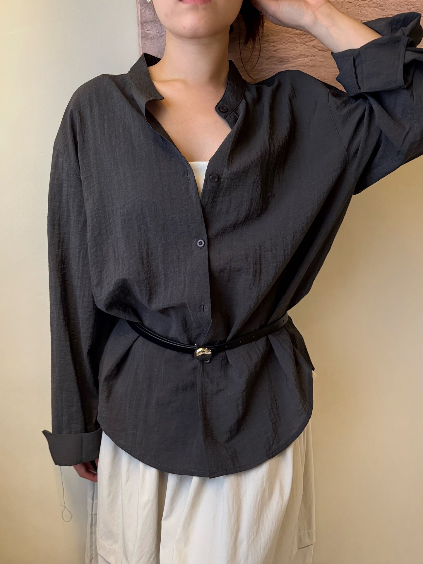 ZABE GREY BLOUSE TOP