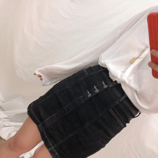 BLACK JEANS SKIRT
