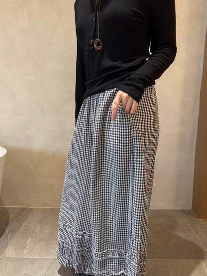 PLAID B&W TROUSERS PANTS