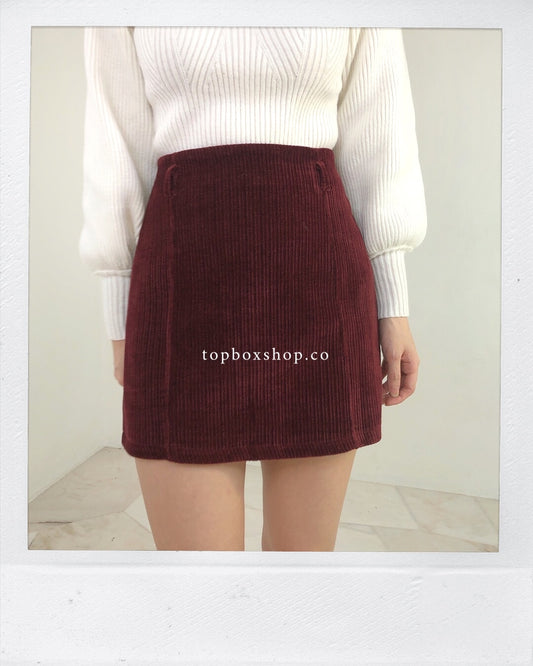 HIGH WAIST MAROON SKIRT