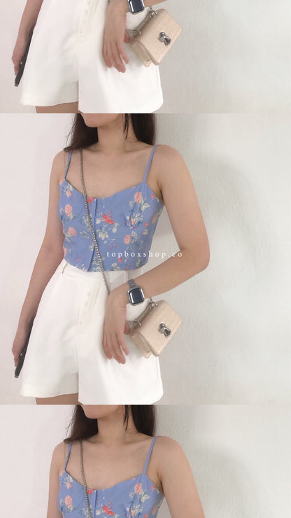BLUE FLORAL SINGLET