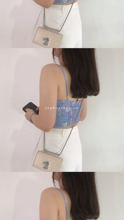 BLUE FLORAL SINGLET