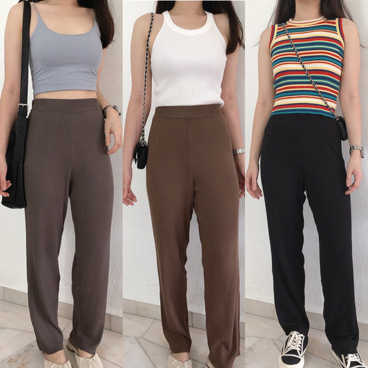 HIGHWAIST KNIT TROUSERS