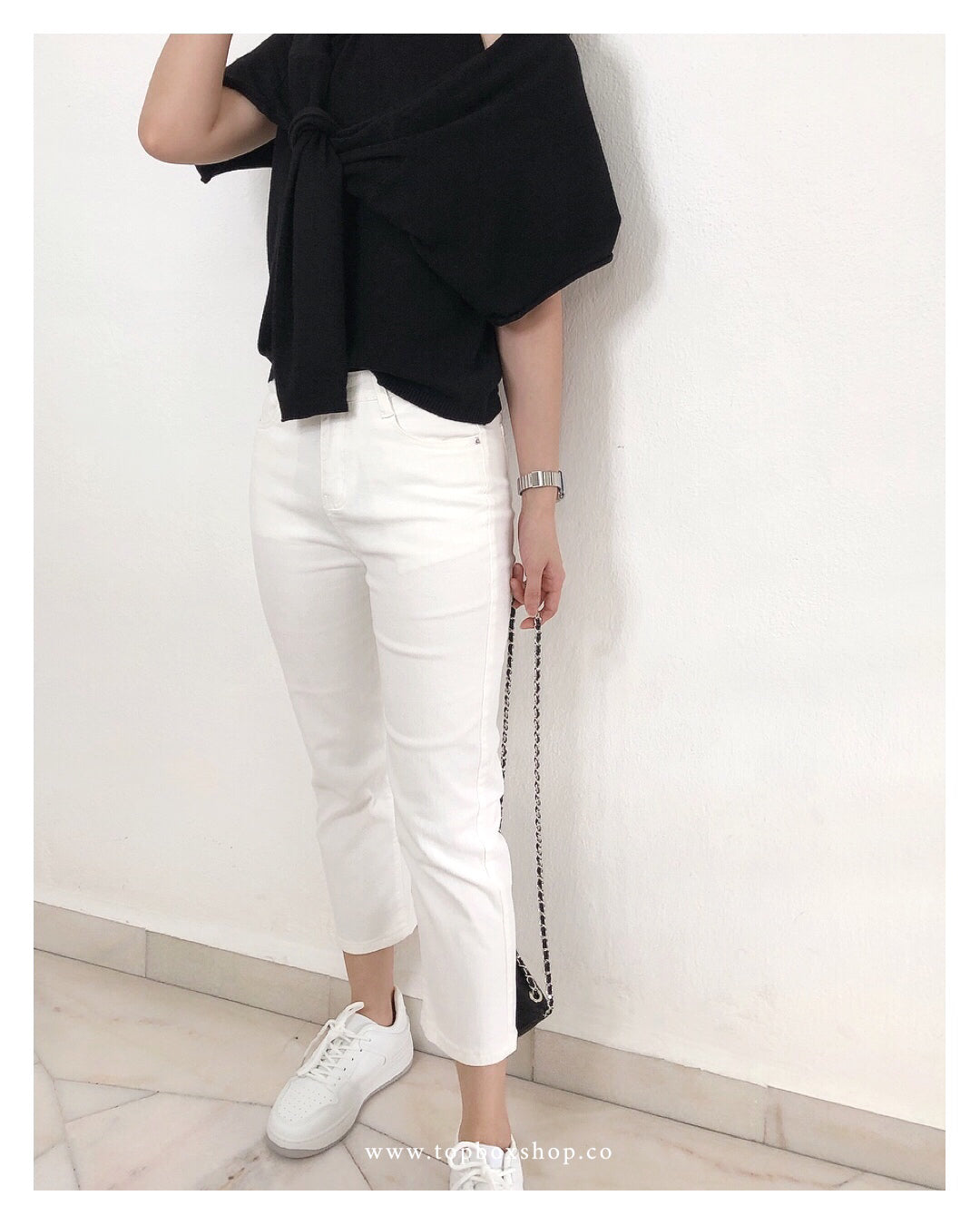 HIGHWAIST WHITE JEANS TROUSERS